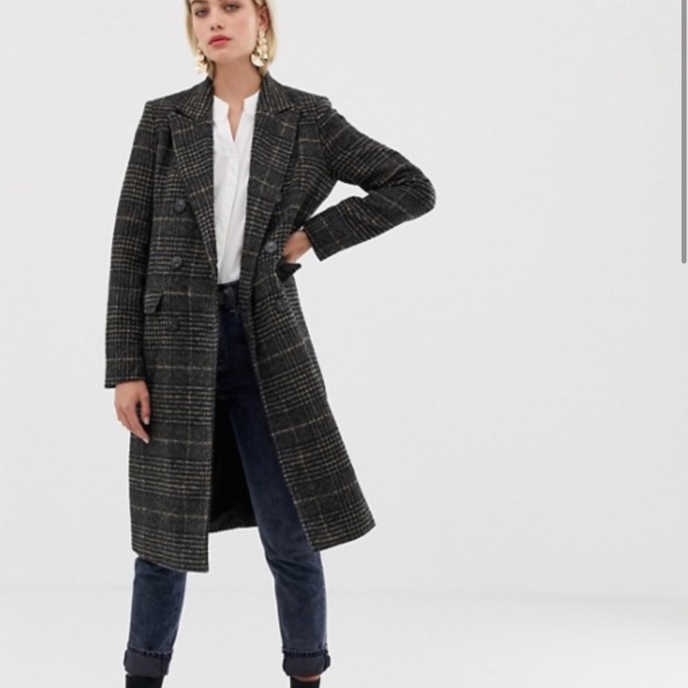 Vero Moda Plaid Checkered Tailored Coat